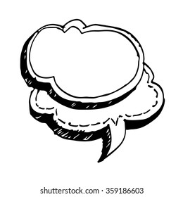 Speech bubble hand drawn Illustration symbol design