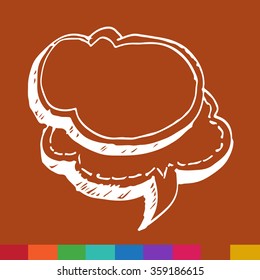 Speech bubble hand drawn Illustration symbol design