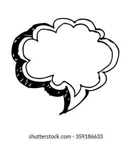 Speech bubble hand drawn Illustration symbol design