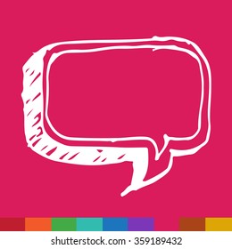Speech bubble hand drawn Illustration symbol design