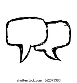 Speech bubble hand drawn Illustration symbol design