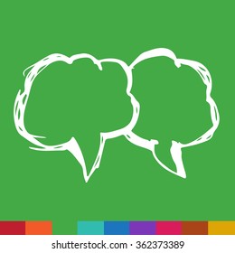 Speech bubble hand drawn Illustration symbol design