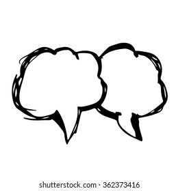 Speech bubble hand drawn Illustration symbol design
