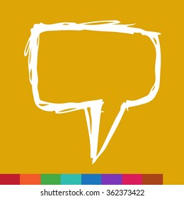 Speech bubble hand drawn Illustration symbol design