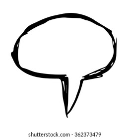 Speech bubble hand drawn Illustration symbol design