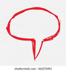 Speech bubble hand drawn Illustration symbol design