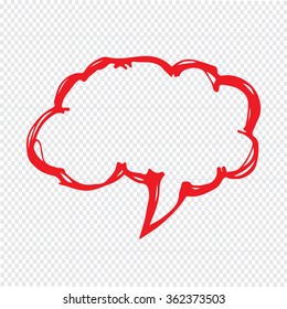 Speech bubble hand drawn Illustration symbol design