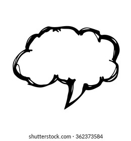 Speech bubble hand drawn Illustration symbol design