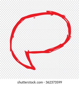 Speech bubble hand drawn Illustration symbol design