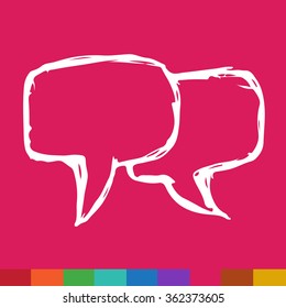 Speech bubble hand drawn Illustration symbol design