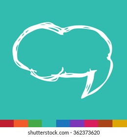 Speech bubble hand drawn Illustration symbol design