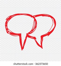 Speech bubble hand drawn Illustration symbol design
