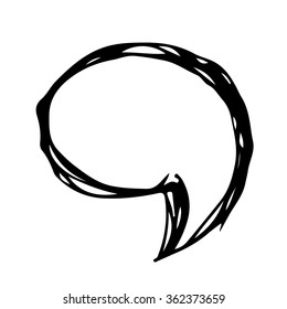 Speech bubble hand drawn Illustration symbol design