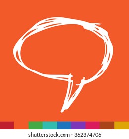 Speech bubble hand drawn Illustration symbol design