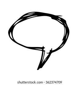 Speech bubble hand drawn Illustration symbol design