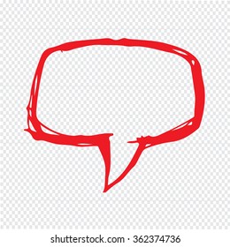 Speech bubble hand drawn Illustration symbol design