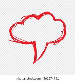 Speech bubble hand drawn Illustration symbol design