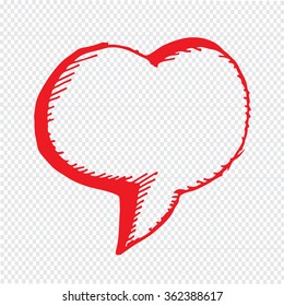 Speech bubble hand drawn Illustration symbol design