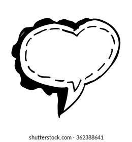 Speech bubble hand drawn Illustration symbol design