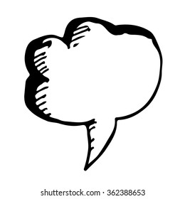 Speech bubble hand drawn Illustration symbol design