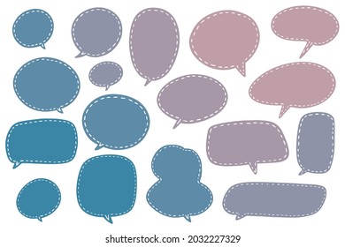 speech bubble hand drawn isolated set