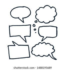 speech bubble hand drawn set vector template Illustration Design EPS 10.