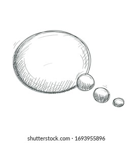 Speech bubble. Hand drawn sketch. Vector illustration isolated on white background