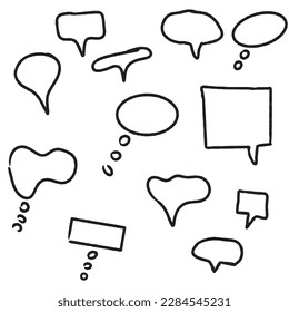 Speech bubble hand drawn, vector illustration