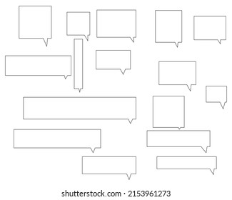 speech bubble hand outline line art collection