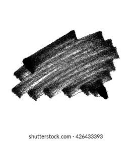 Speech bubble hand painted with brush strokes and dots textured. Black speech bubbles isolated on white background. Empty place for text messages.
