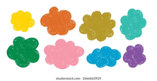 Speech bubble in Hand-drawn style set, Chatting box, Message box, Text box, Talk bubble design element, vector illustration