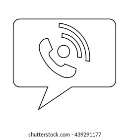 Speech bubble with handset inside icon
