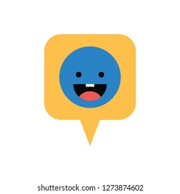 speech bubble with happy face isolated icon