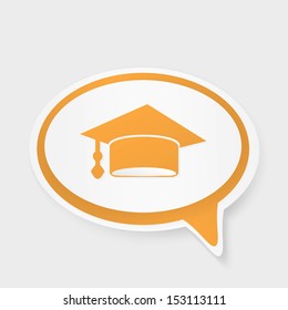 speech bubble with hat graduate