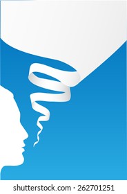Sprechblase mit Kopfsilhouette, Vektorgrafik