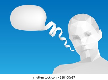 Speech Bubble with head, vector illustration