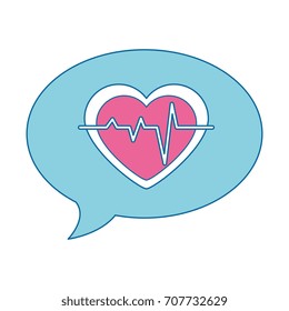 speech bubble with heart cardio