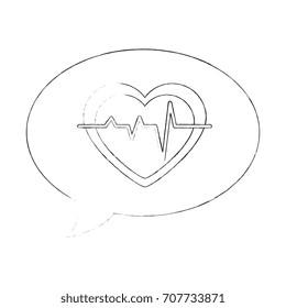 speech bubble with heart cardio