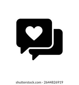 Speech Bubble with Heart Chat for a Romantic Conversation