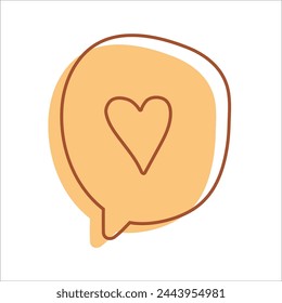 Speech Bubble With Heart Drawing