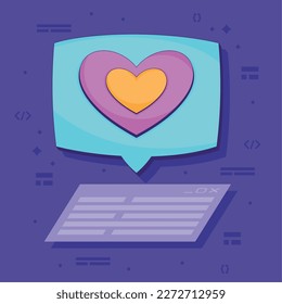 speech bubble with heart icon