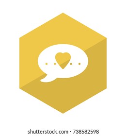 speech bubble with heart icon