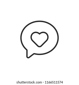 Speech bubble with heart icon. Communication symbol modern, simple, vector, icon for website design, mobile app, ui. Vector Illustration