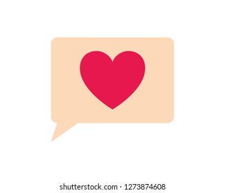 speech bubble with heart isolated icon