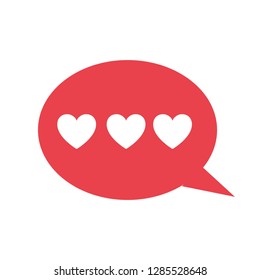 speech bubble with heart isolated icon
