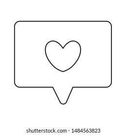 speech bubble with heart isolated icon