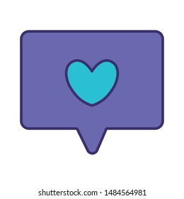 speech bubble with heart isolated icon