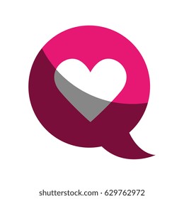 speech bubble with heart isolated icon
