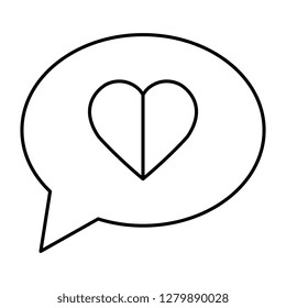 speech bubble with heart love