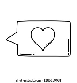 speech bubble with heart love